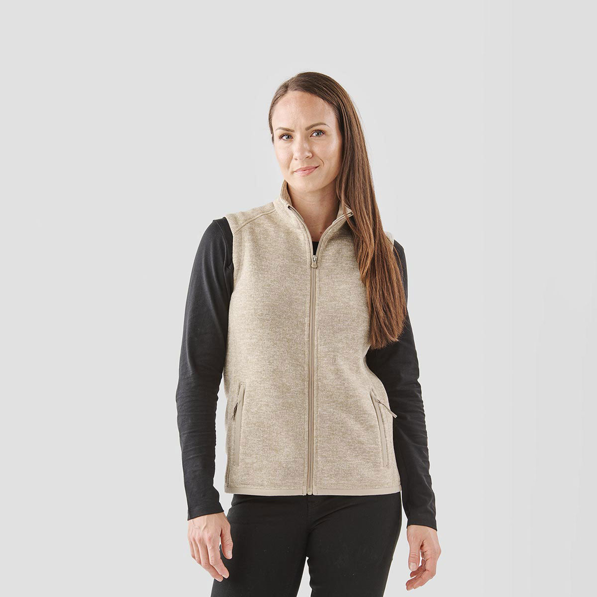 Women's Full Zip Polar Fleece Vest, ST.BLUE XL, 1 Count, 1 Pack